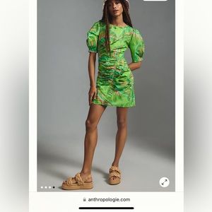 Farm Rio Puff- Sleeve Mini Dress